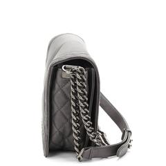 2010s Chanel Grey Calfskin Medium Le Boy Reverso