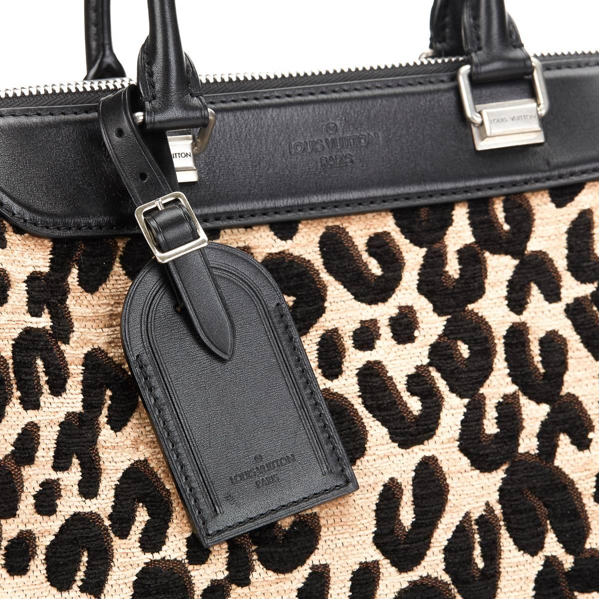 Women's 2012 Louis Vuitton Leopard Print Jacquard Velvet Stephen Sprouse Speedy 30