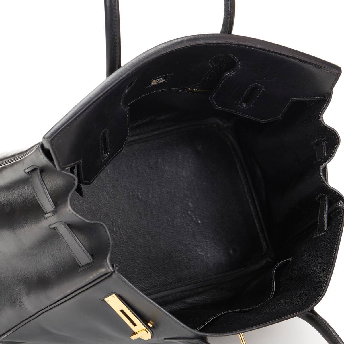 2001 Hermes Black Box Calf Leather Birkin 30cm 2