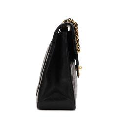 1990s Chanel Black Quilted Lambskin Vintage Maxi Jumbo XL Flap Bag