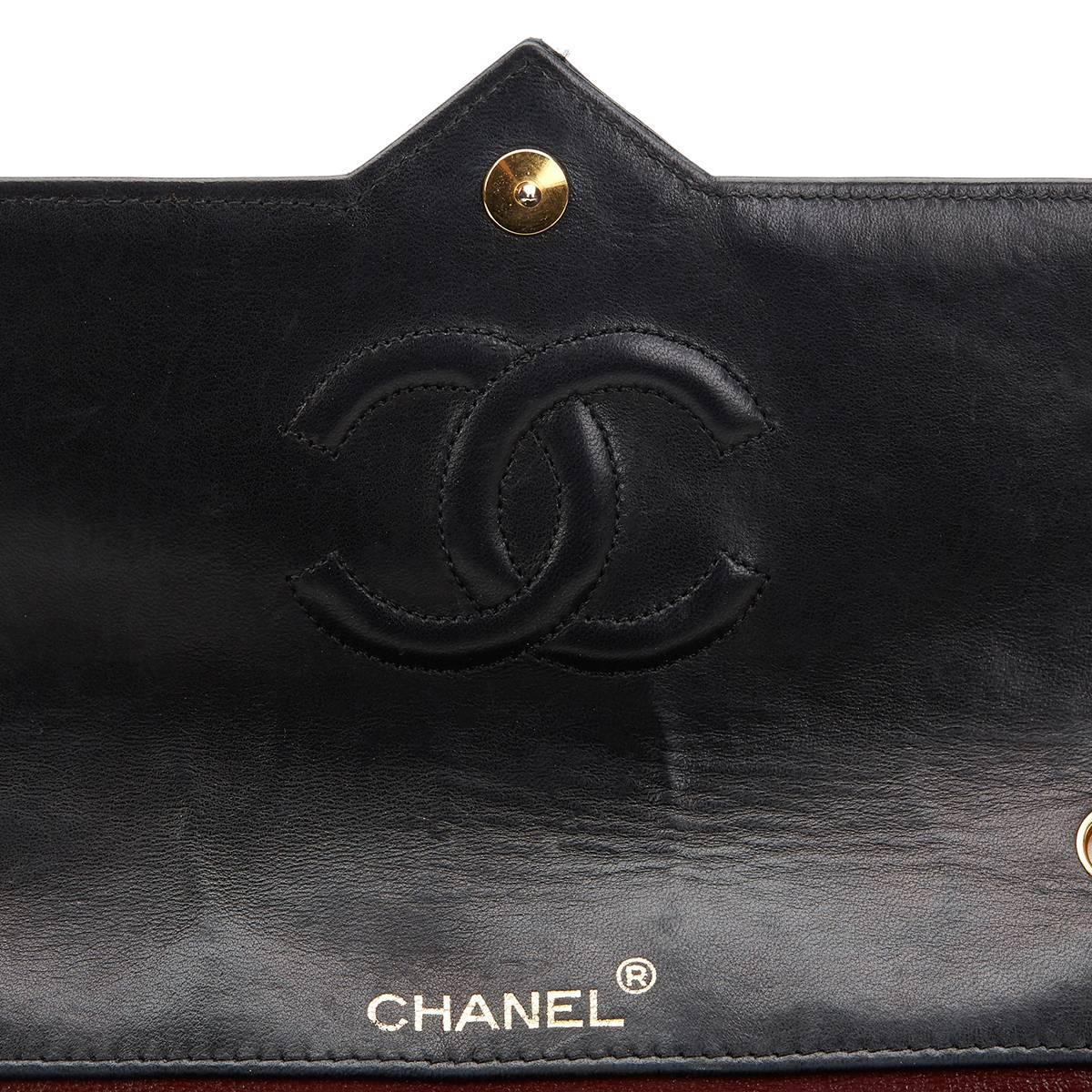 1980s Chanel Black Quilted Lambskin Vintage Single Flap Bag 6
