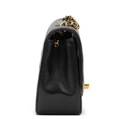 1990s Chanel Black Quilted Lambskin Vintage Diana Classic Single Flap Bag