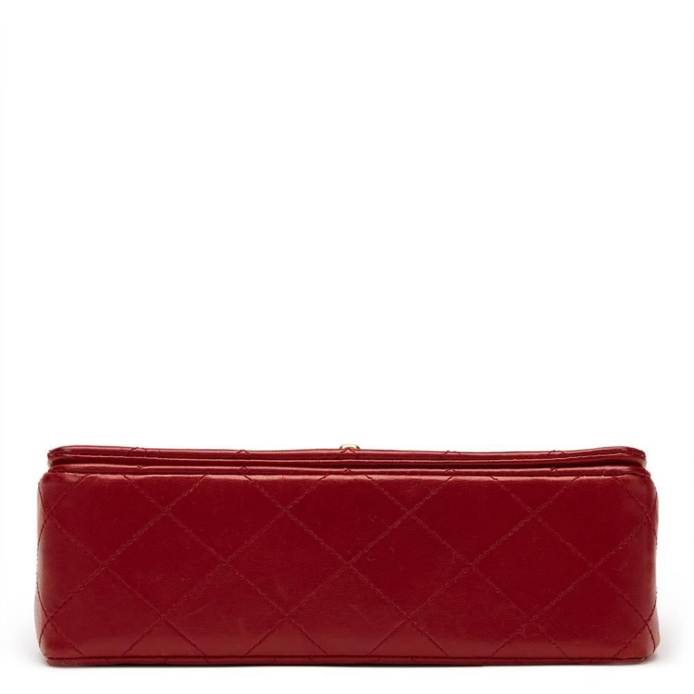 1990s Chanel Red Quilted Lambskin Vintage Mini Flap Bag 1