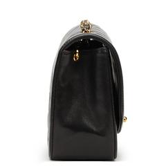 1990s Chanel Black Quilted Lambskin Vintage Diana Classic Single Flap Bag