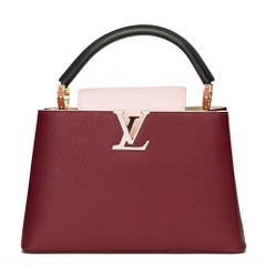 2016 Louis Vuitton Burgundy, Pink, Black & Ivory Taurillon Leather Capucines BB