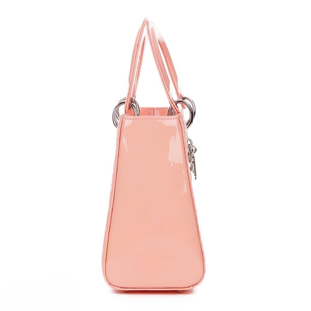 2010 Christian Dior Baby Pink Quilted Patent Leather Medium Lady Dior ...