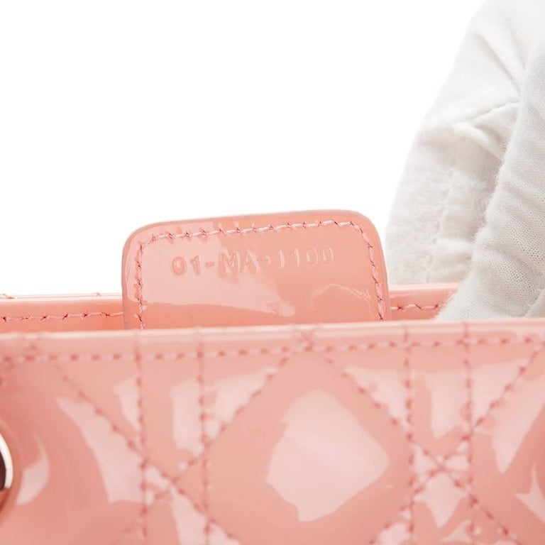 10 Christian Dior Baby Pink Quilted Patent Leather Medium Lady Dior At 1stdibs