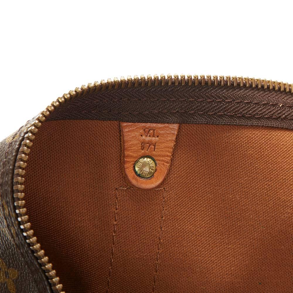 Women's or Men's 1987 Louis Vuitton Brown Coated Monogram Canvas Vintage Keepall 55
