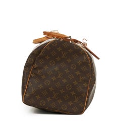 1982 Louis Vuitton Brown Coated Monogram Canvas Vintage Keepall 50