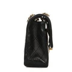 1990s Chanel Black Quilted Lambskin Vintage Medium Classic Double Flap Bag