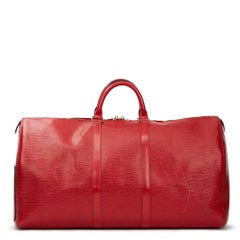 1997 LOUIS VUITTON Red Epi Leather Antique Keepall 55