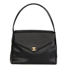 Chanel Black Caviar Leather Classic Shoulder Bag, 2000