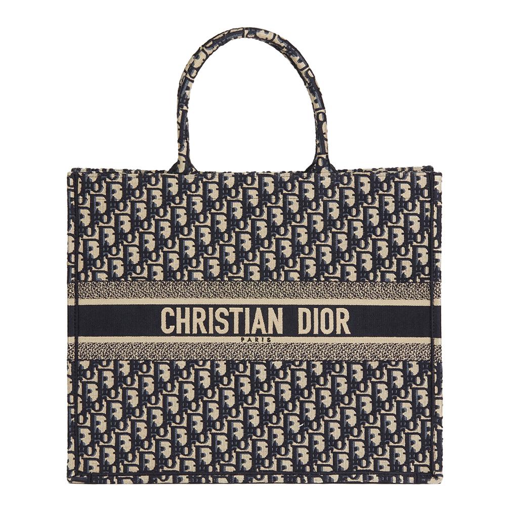 2018 Christian Dior Blue Oblique Monogram Canvas Book Tote