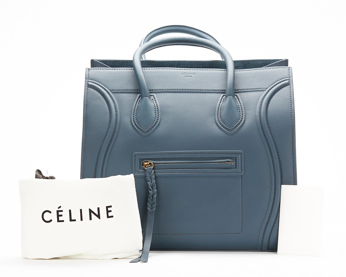 Celine Slate Blue Supple Calfskin Large Phantom Luggage Tote 4