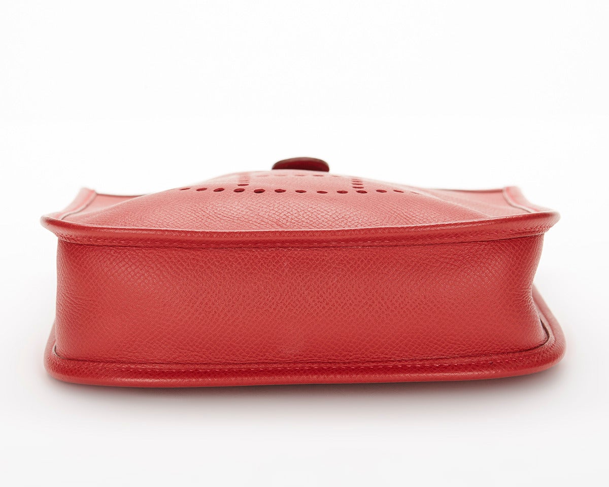 2012 Hermes Red Clemence Leather Mini Evelyne 1