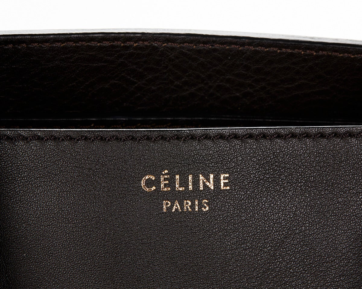 Celine Faux Pony Skin & Brown Calfskin Mini Luggage Tote 3