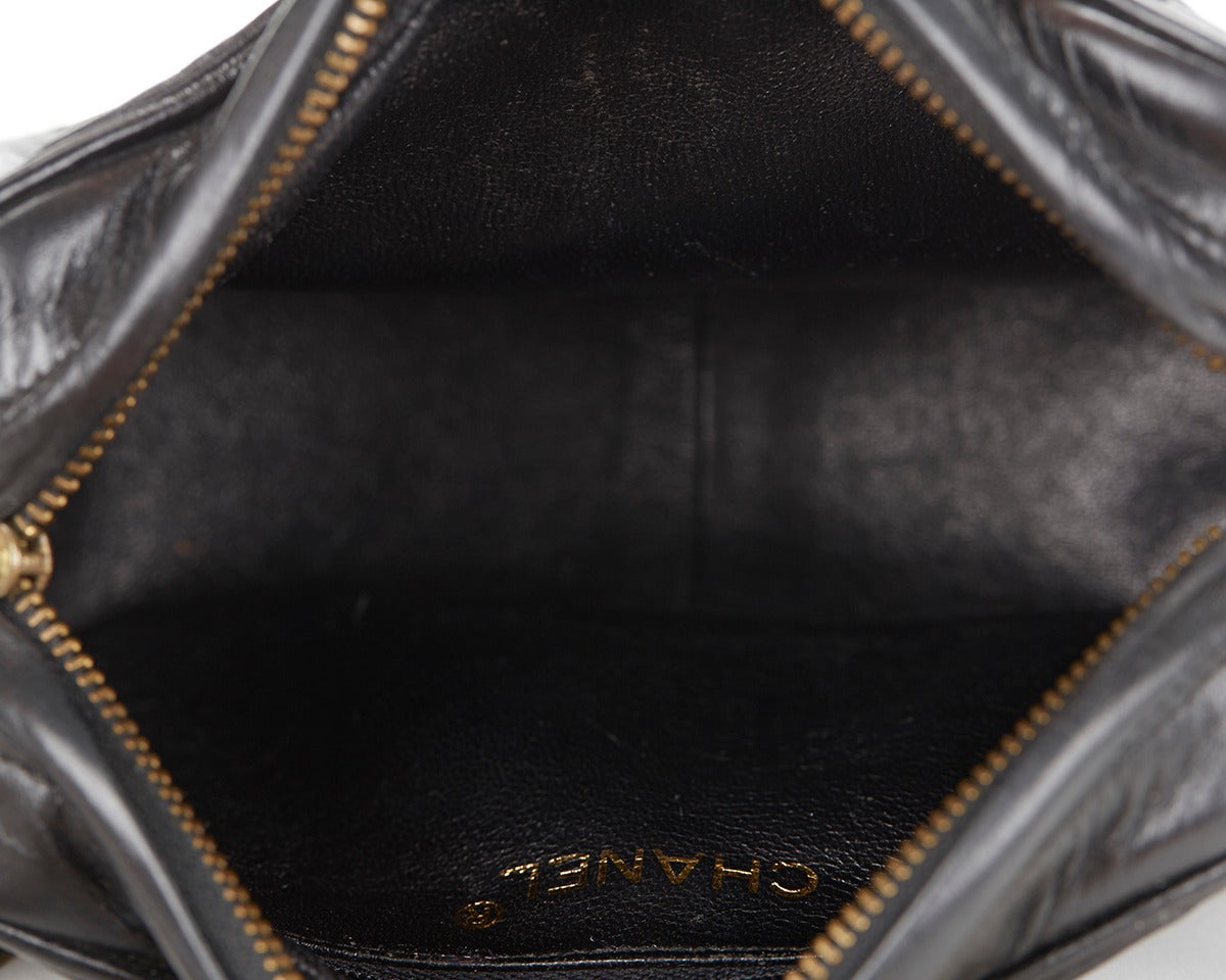 1990's Chanel Black Lambskin Vintage Camera Tassel Bag 4