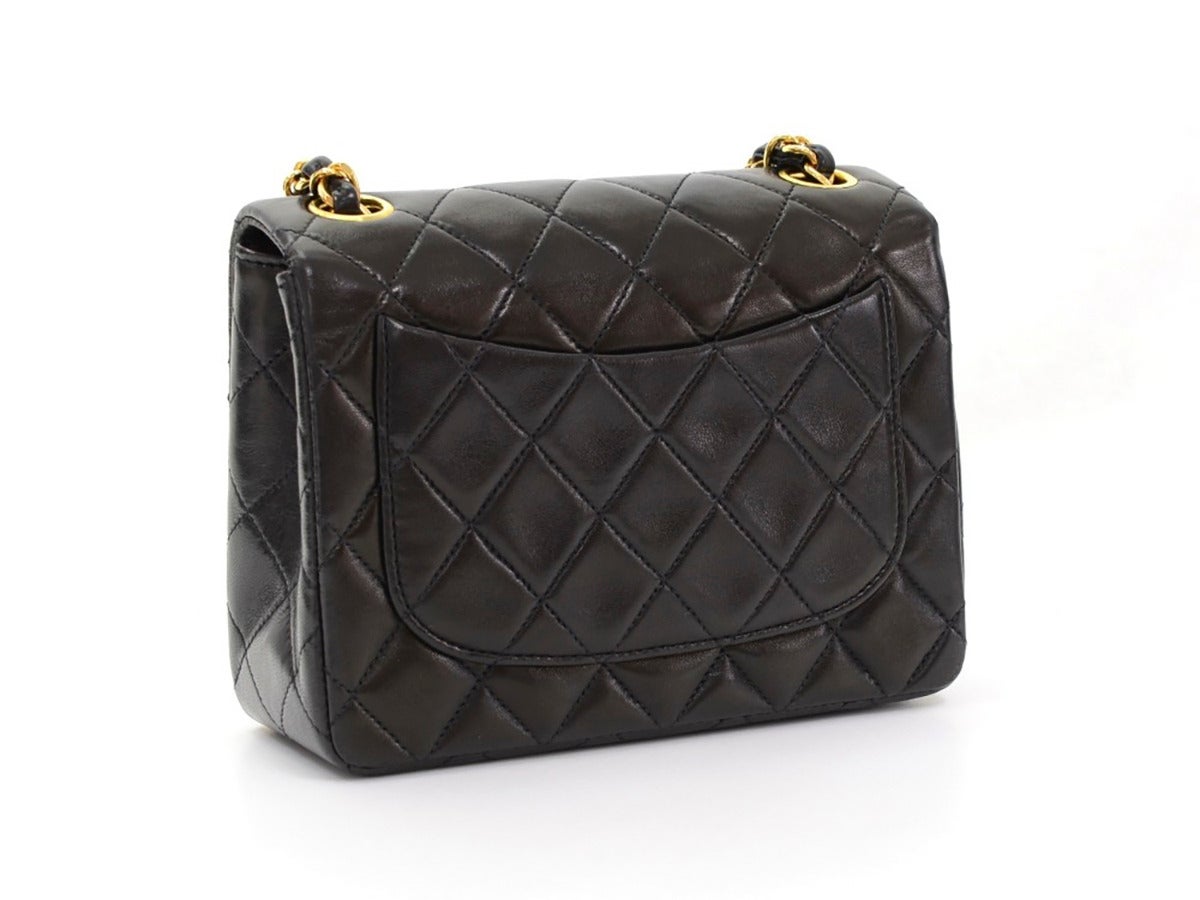 1990s Chanel Black Quilted Leather Mini Flap Bag In Excellent Condition In Bishop's Stortford, Hertfordshire