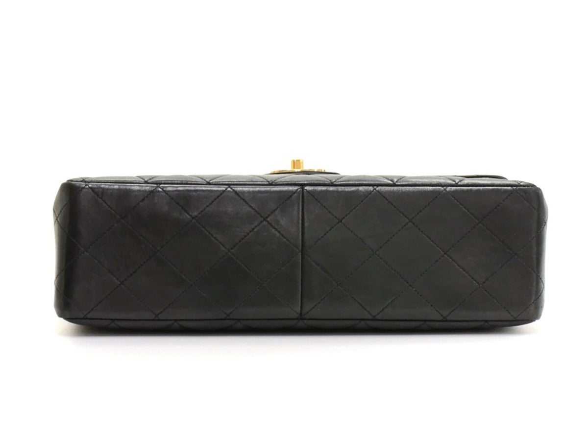 1990s Chanel Black Quilted Leather Jumbo Maxi Flap Bag 1
