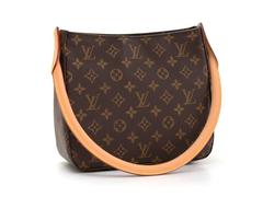 2001 Louis Vuitton Marron Monogramme Canvas Looping MM