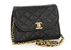 1990s Chanel Black Quilted Lambskin Limited Edition Flap Bag