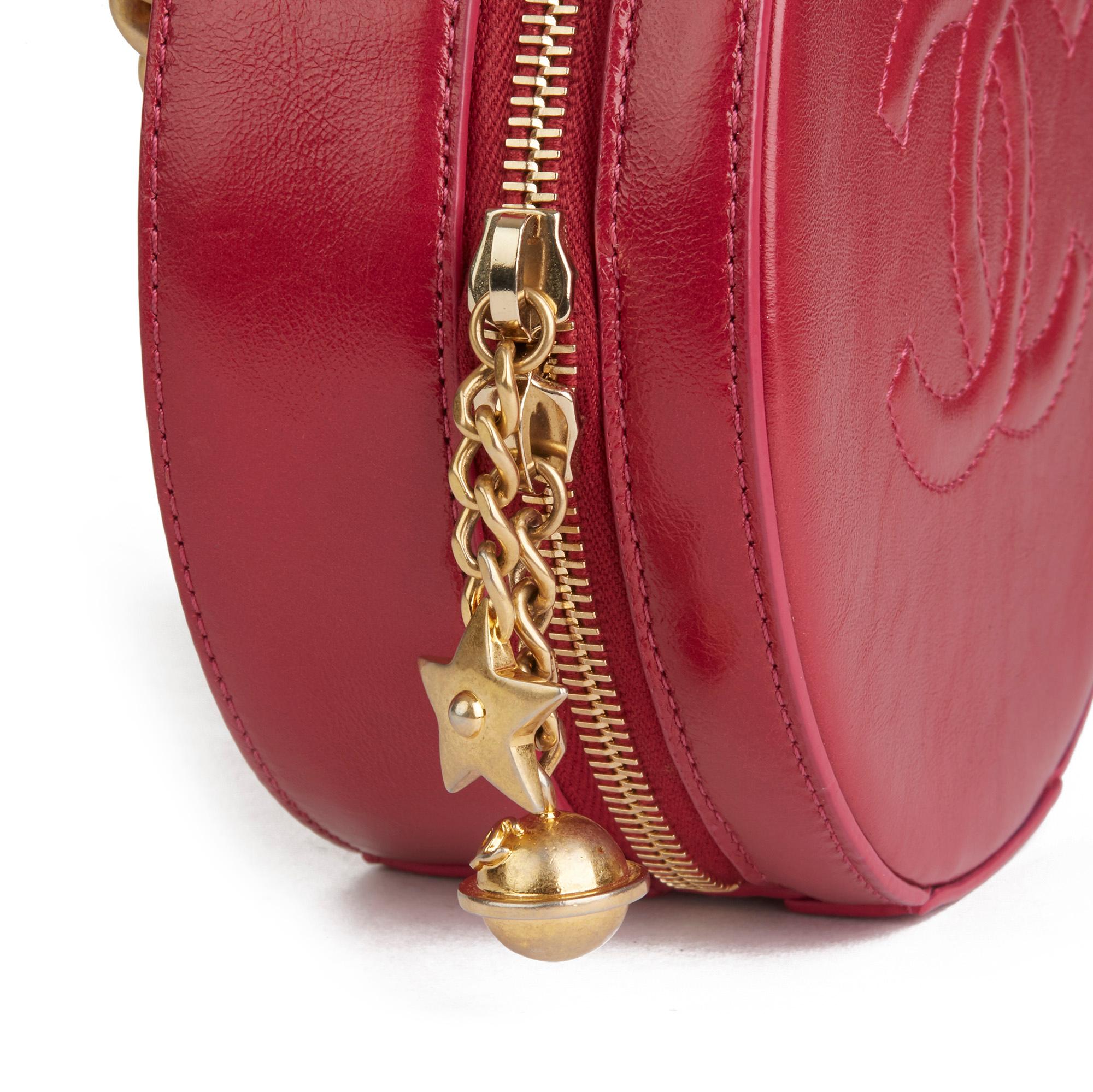 2018 Chanel Raspberry Glazed Calfskin Leather Round as Earth Bag  5