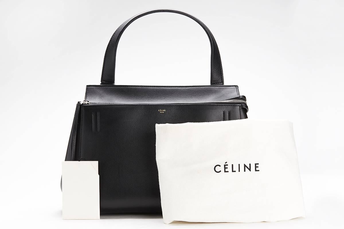 2012 Celine Black Drummed Leather Edge Tote 6