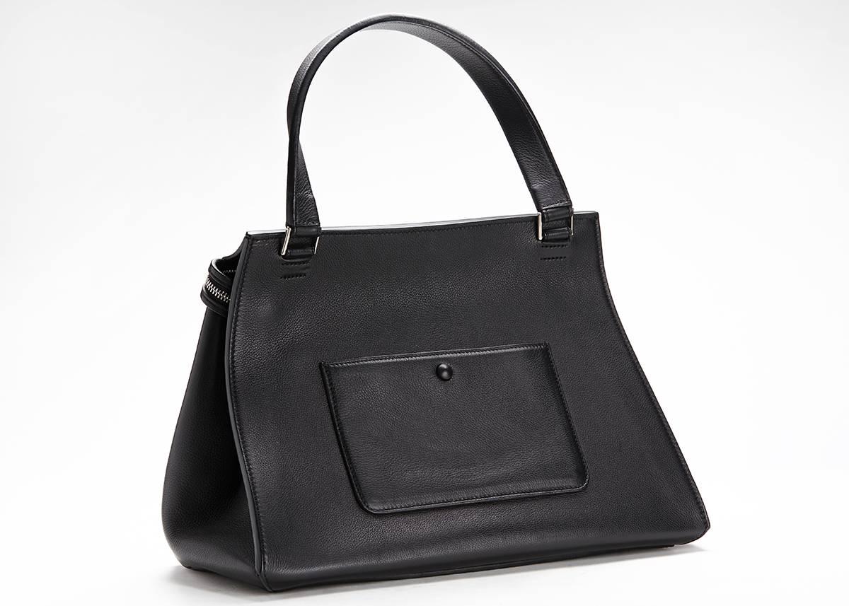 2012 Celine Black Drummed Leather Edge Tote In Excellent Condition In Bishop's Stortford, Hertfordshire