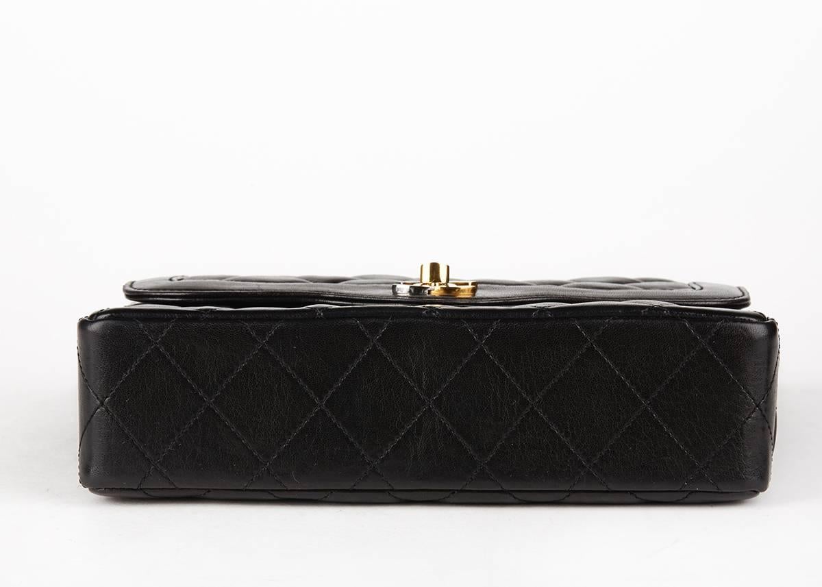 1990s Chanel Black Quilted Lambskin Limited Edition Vintage Single Flap Bag 1