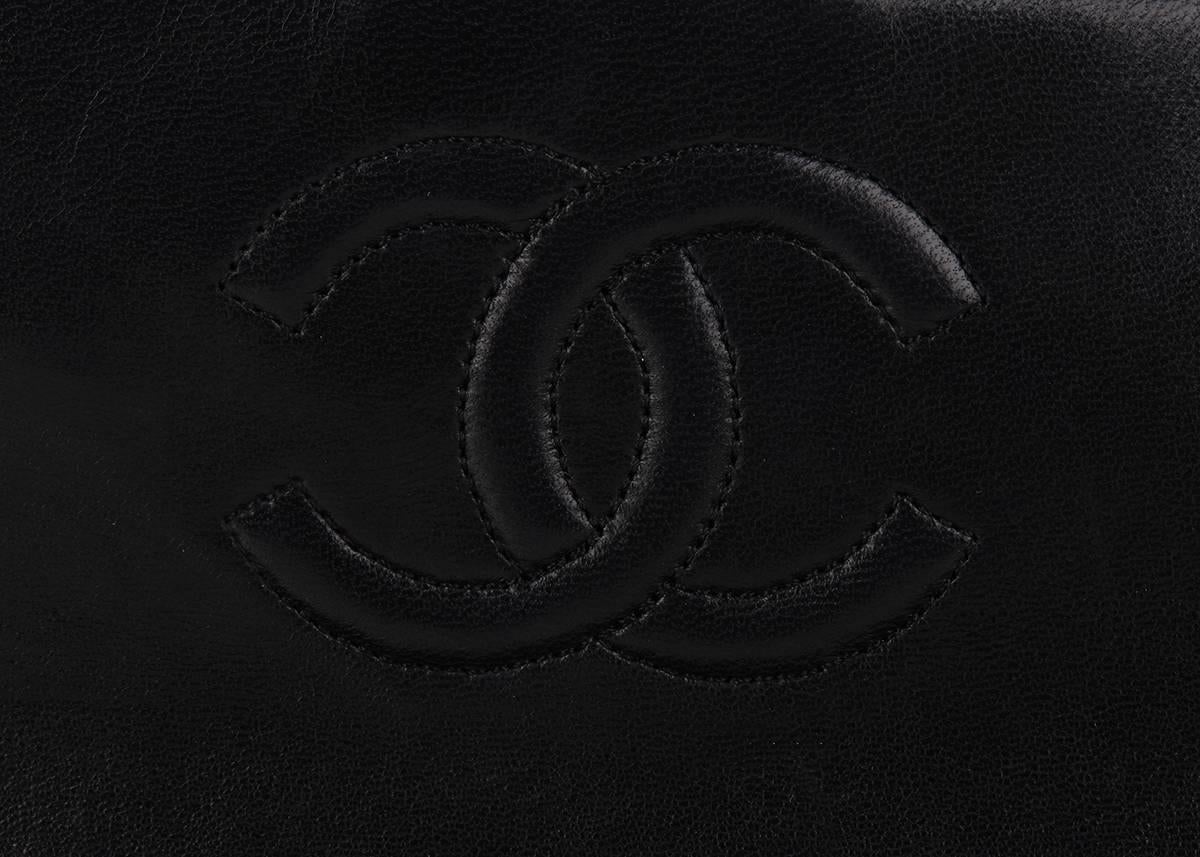 1990s Chanel Black Quilted Lambskin Vintage Single Flap Bag 3