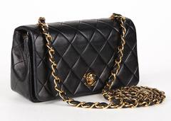 1990s Chanel Black Quilted Lambskin Vintage Single Flap Bag