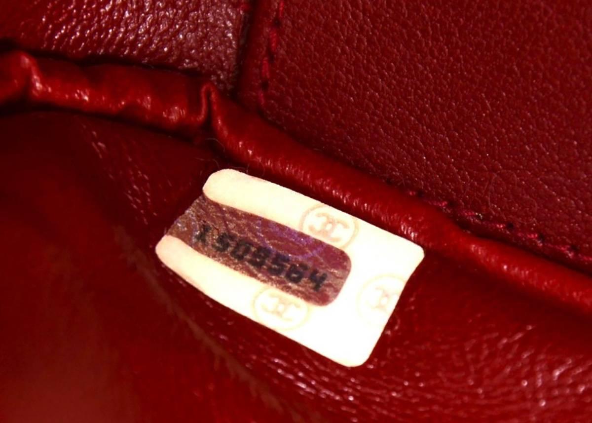 1990s Chanel Red Lambskin Vintage Timeless Shoulder Bag 5