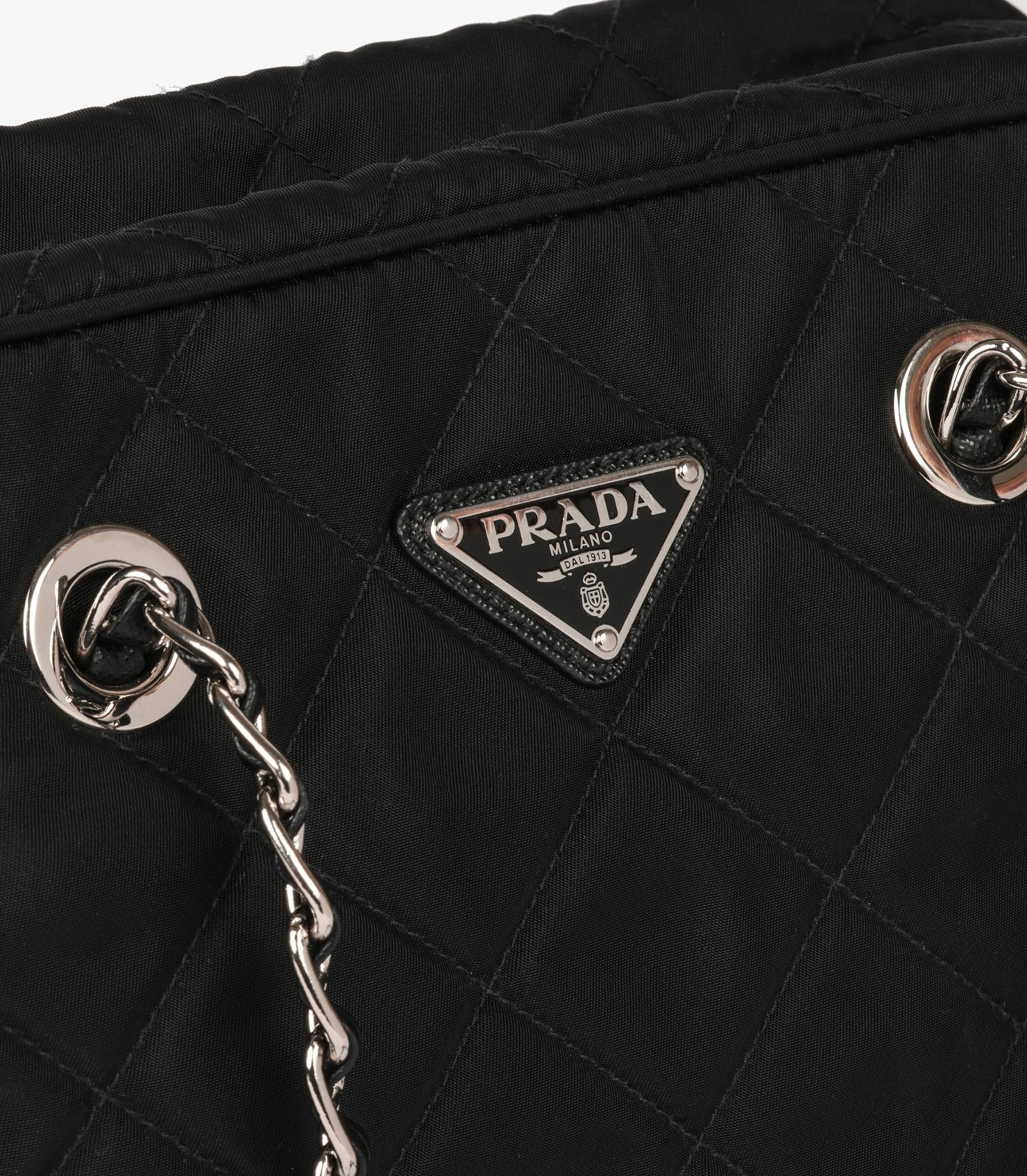 Prada Black Quilted Nylon Tessuto Impuntu Shoulder Bag For Sale at 1stDibs