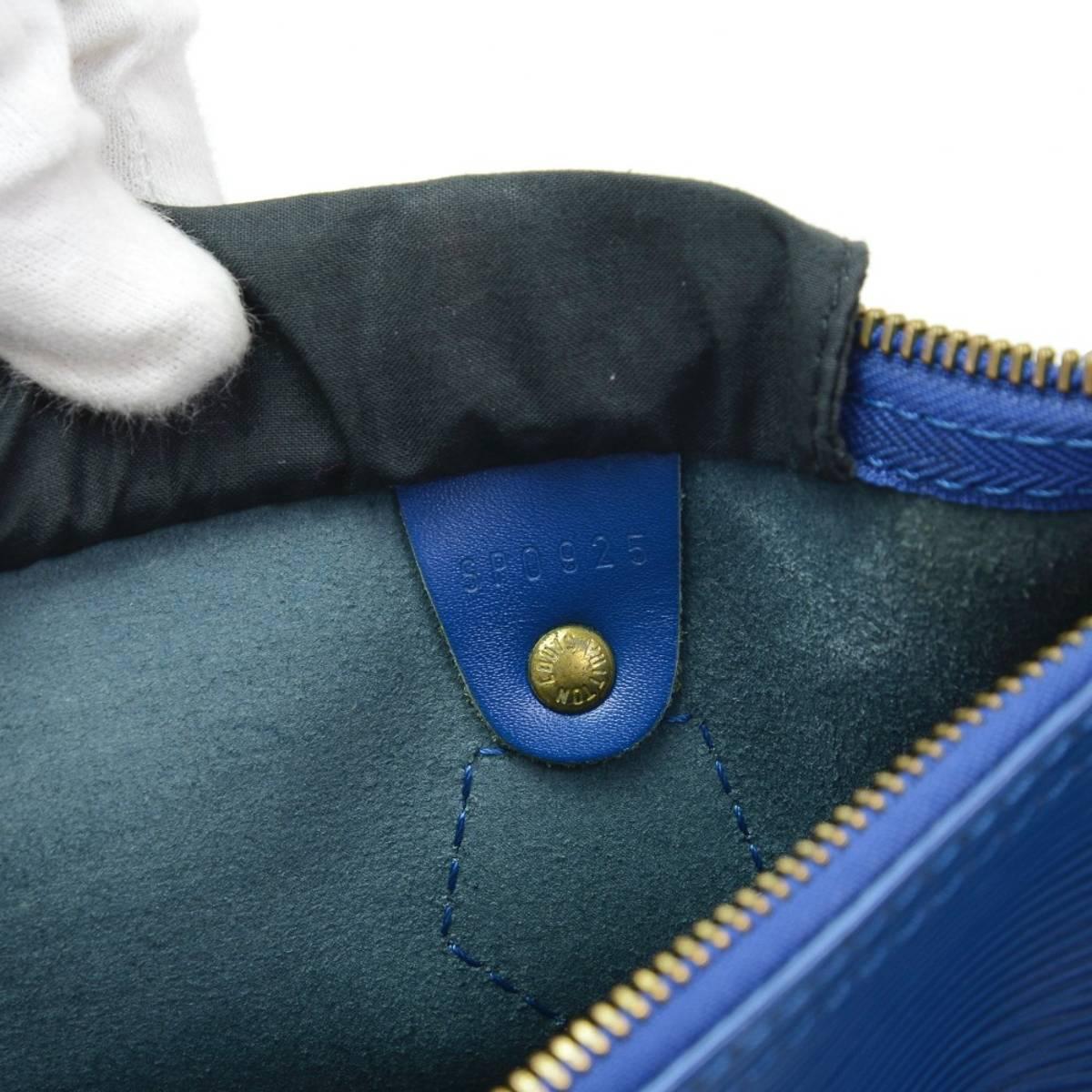 1995 Louis Vuitton Blue Epi Leather Vintage Speedy 25 3