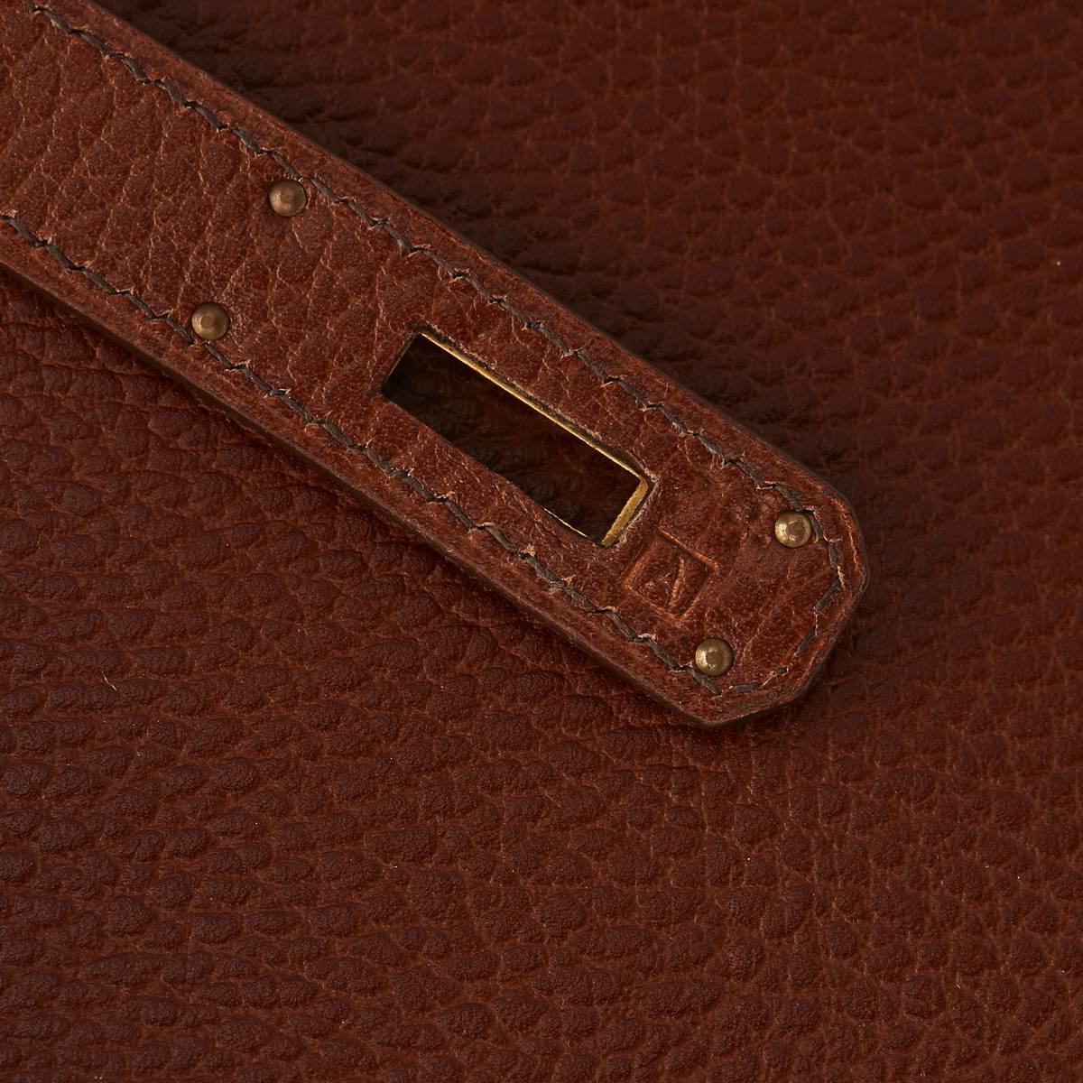 1990s Hermès Terre Ardenne Leather Vintage Sellier Kelly 35cm 4