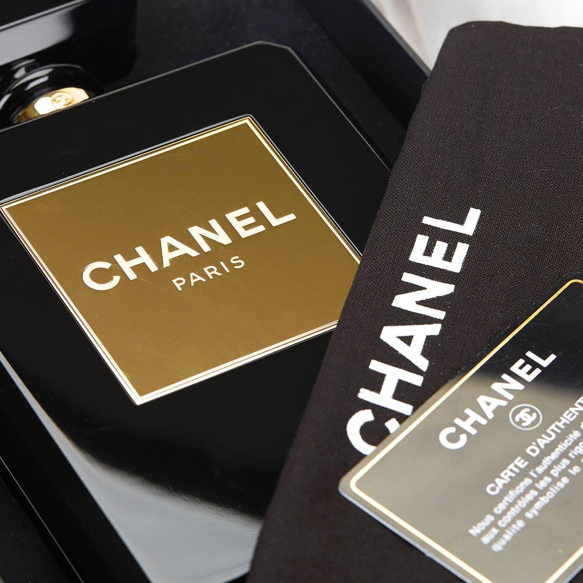 Chanel Black Plexiglass No. 5 Perfume Bottle Bag 3