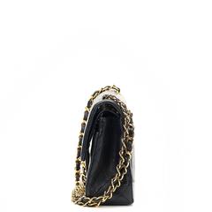 1990s Chanel Black Quilted Lambskin Vintage Small Classic Double Flap Bag