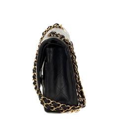 1990s Chanel Black Quilted Lambskin Vintage Medium Classic Double Flap Bag