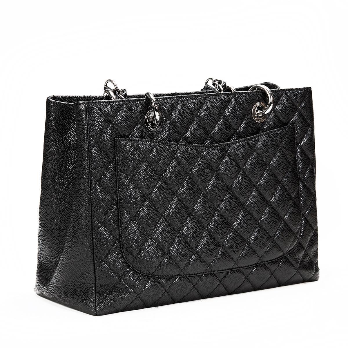 Women's 2012 Chanel Black Caviar Leather Grand Shopping Tote GST