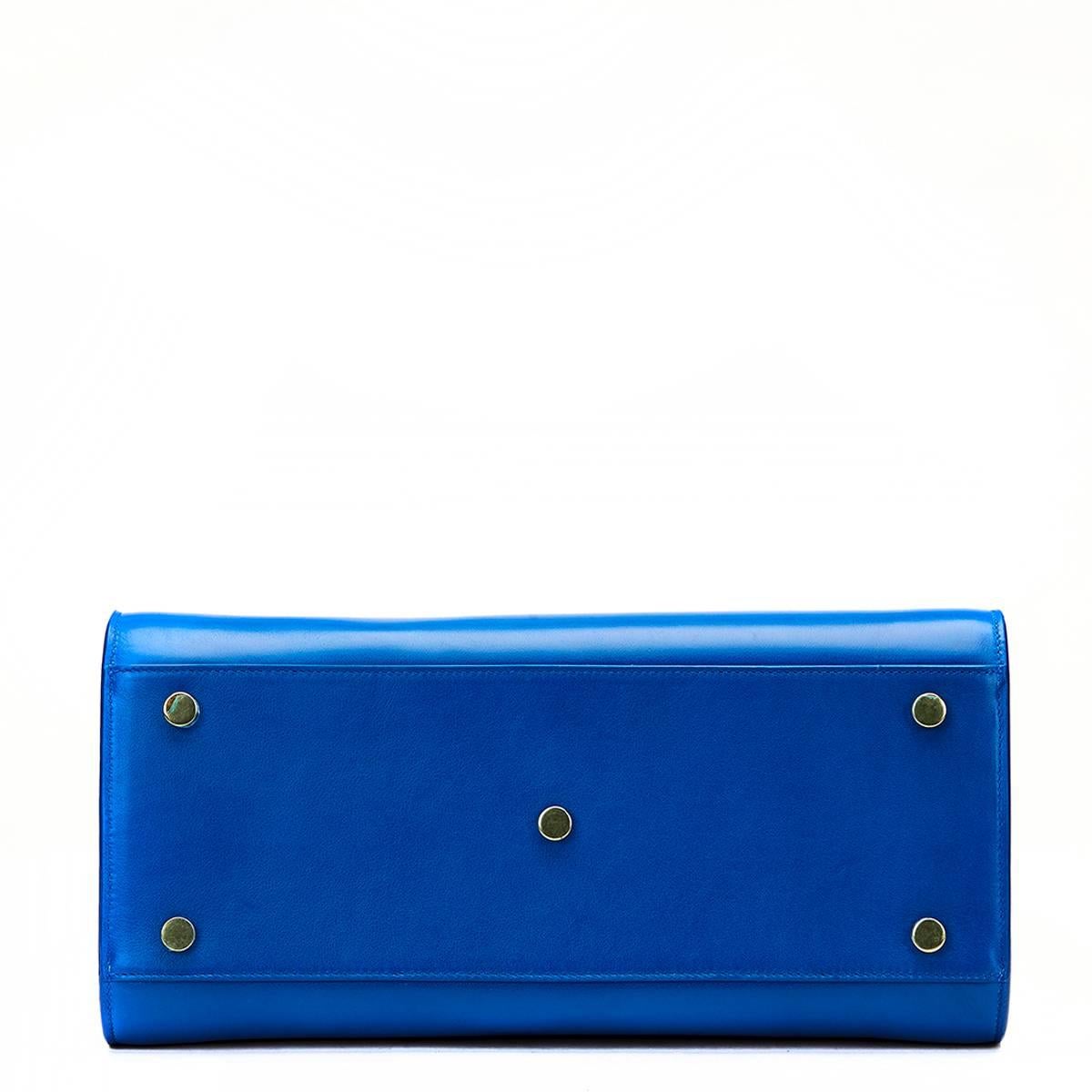 2016 Saint Laurent Royal Blue Calfskin Classic Small Sac De Jour 2