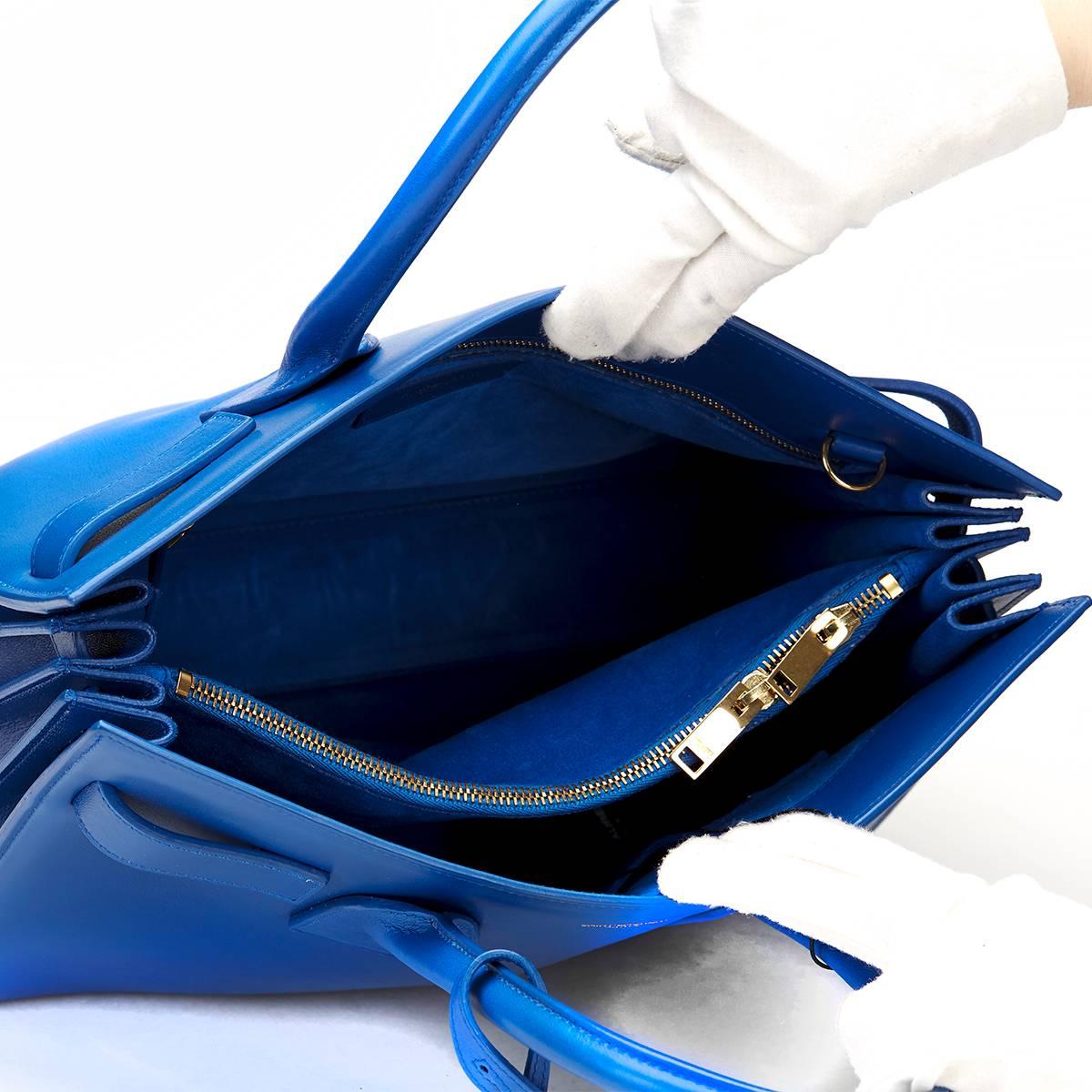Women's 2016 Saint Laurent Royal Blue Calfskin Classic Small Sac De Jour