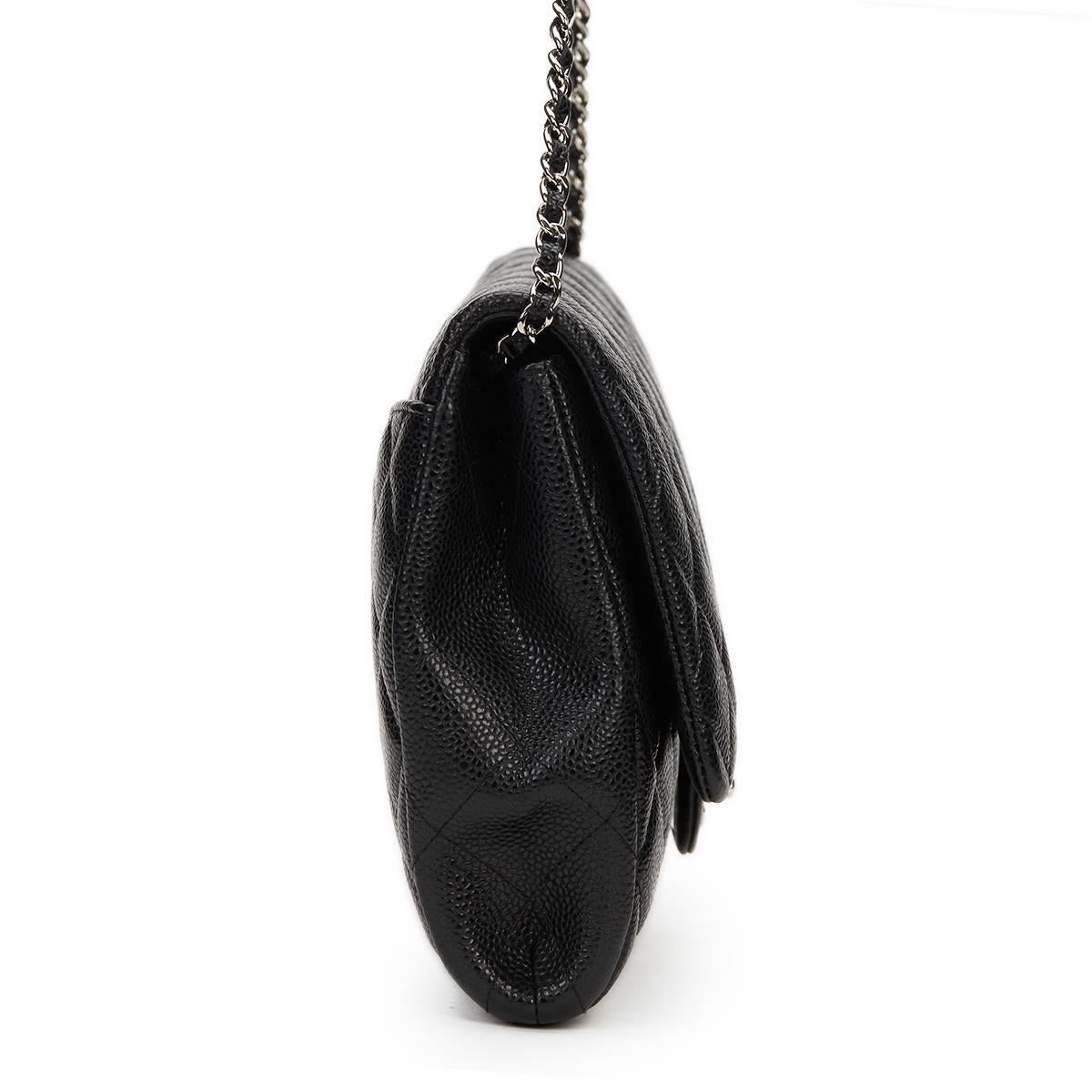 CHANEL
Black Quilted Caviar Leather Clutch-on-Chain

This CHANEL Clutch-on-Chain is in Excellent Pre-Owned Condition accompanied by Chanel Dust Bag, Box, Authenticity Card, Care Booklet. Circa 2014. Primarily made from Caviar Leather complimented by
