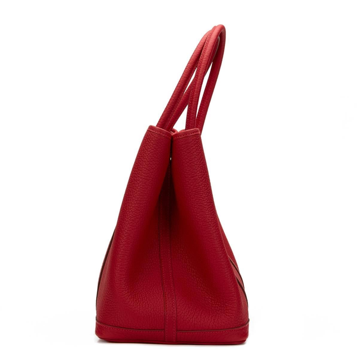 HERMÈS
Rouge Piment Togo Leather Garden Party 36cm

This HERMÈS Garden Party 36cm is in Unworn Condition accompanied by Hermes Dust Bag, Box, Care Card. Circa 2015. Primarily made from Togo Leather complimented by Palladium hardware. Our  reference