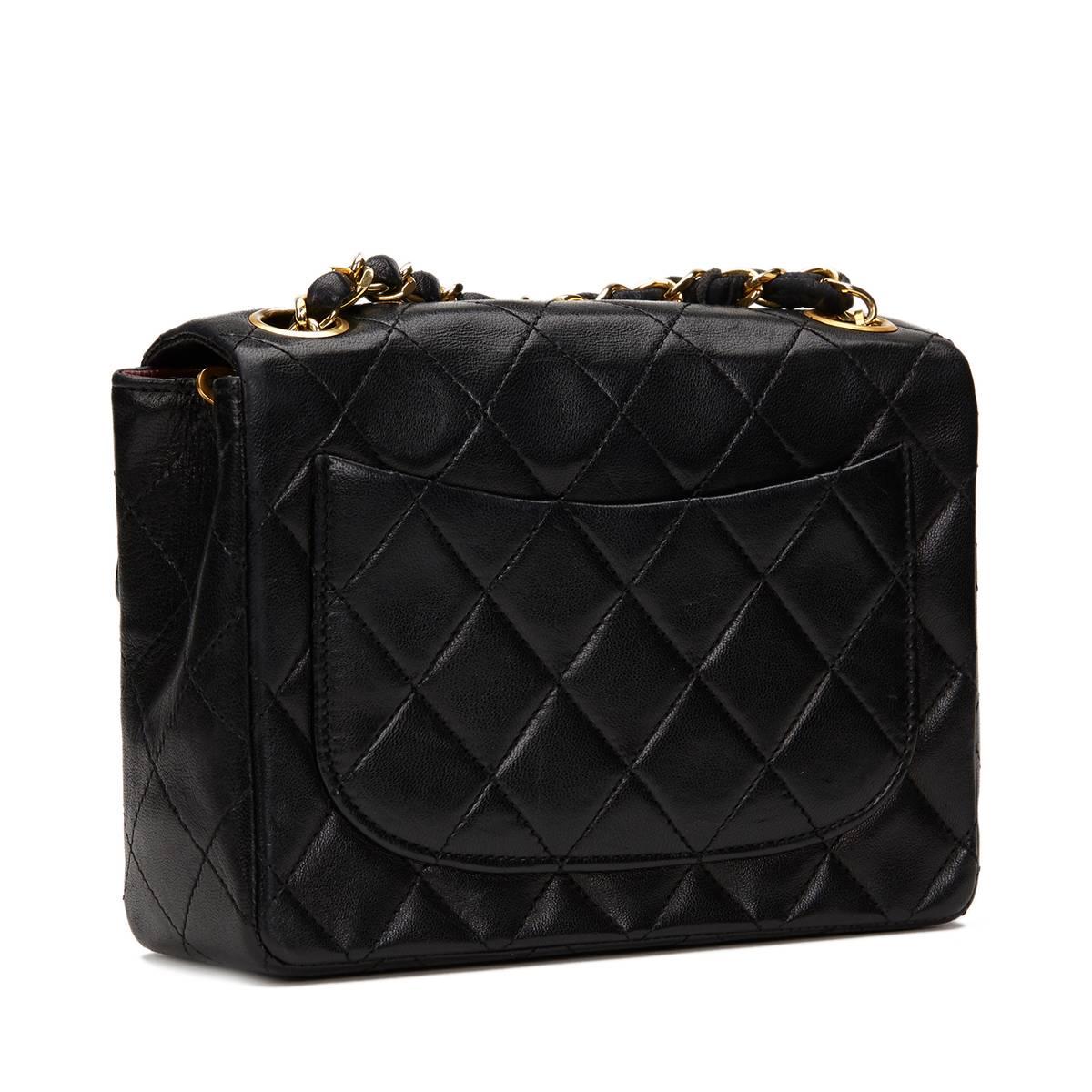 Women's 1980s Chanel Black Quilted Lambskin Vintage Mini Flap Bag