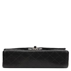 2000s Chanel Black Quilted Lambskin Medium Classic Double Flap Bag