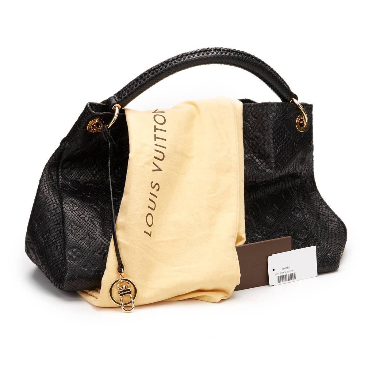 Louis Vuitton Black Python Embossed Monogram Artsy MM 2010s 3