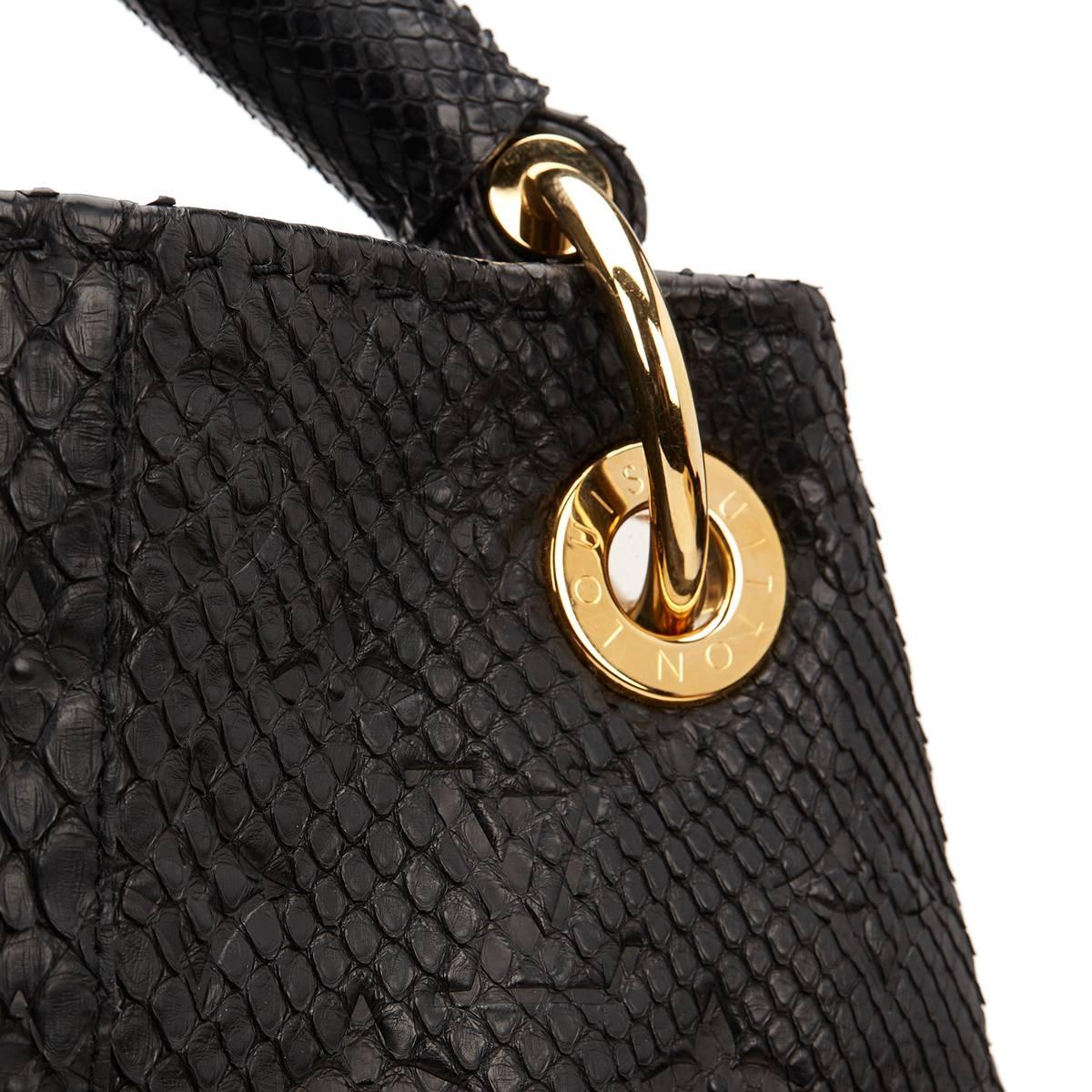 Louis Vuitton Black Python geprägtes Monogramm Artsy MM 2010er Jahre 3