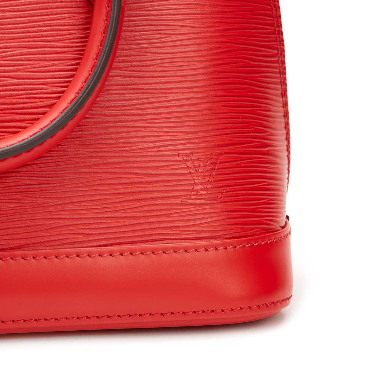 Louis Vuitton Coquelicot Red Epi Leather Alma BB 2