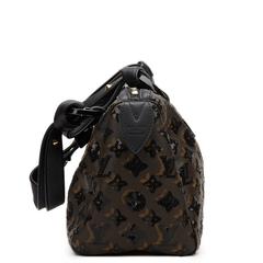 2000s Louis Vuitton Brown Coated Canvas Monogram Eclipse Sequins Noir Speedy 28