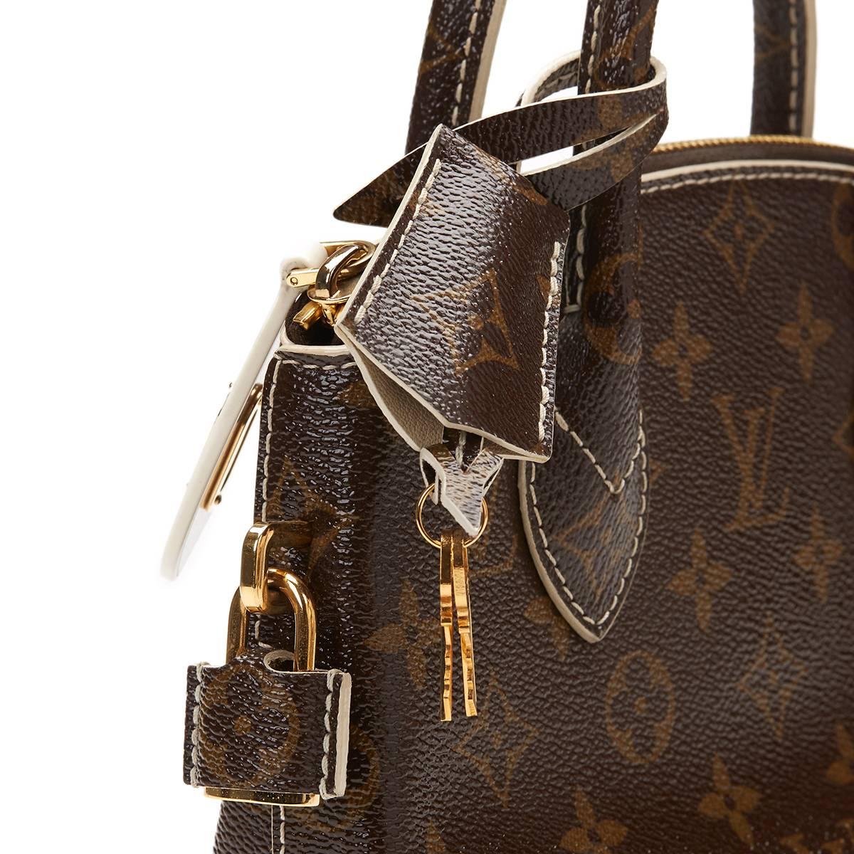 2010s Louis Vuitton Brown Monogram Shine Fetish Lockit BB 1